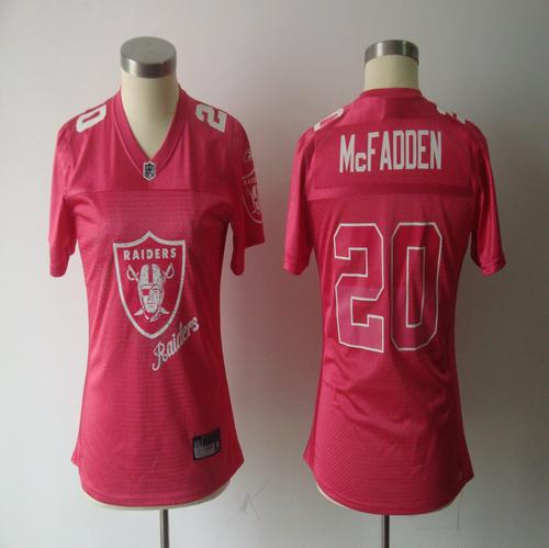 Raiders #20 Darren McFadden Pink 2011 Women's Fem Fan Stitched NFL Jersey - Click Image to Close